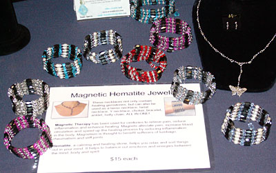 Magnetic Hematite Jewelry display at Convocation 2005